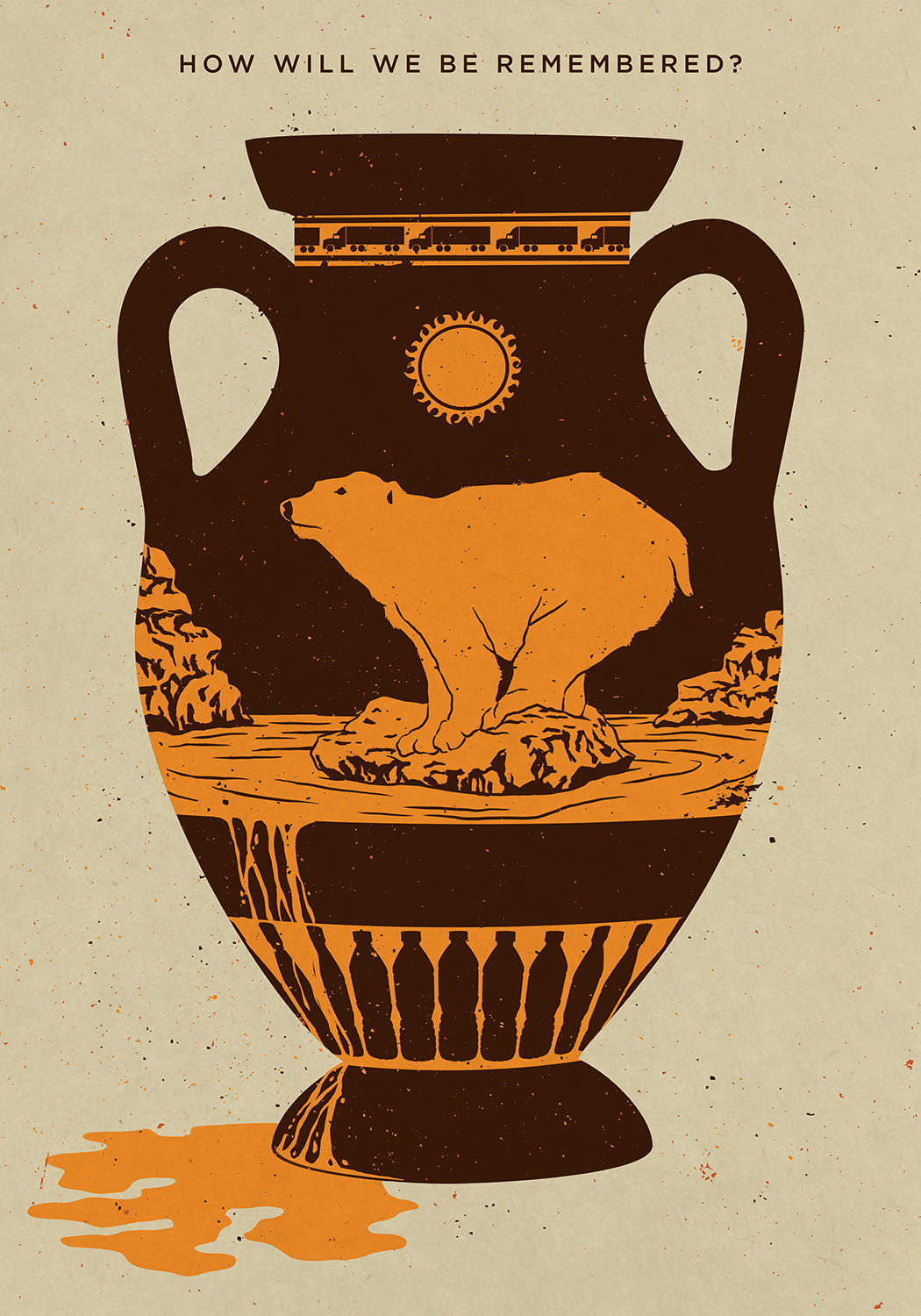 Ancient pottery depicting signs of global warming